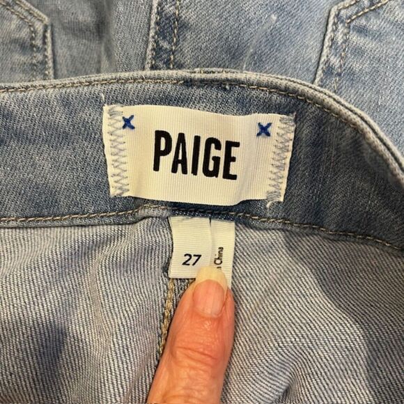 Paige Pleated Mayslie Double Button Jogger Elastic Ankles Zip Closure Size 27 - Picture 9 of 15